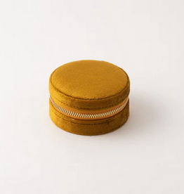 Circle Bon Voyage Jewelry Box D3" H2" - Topaz