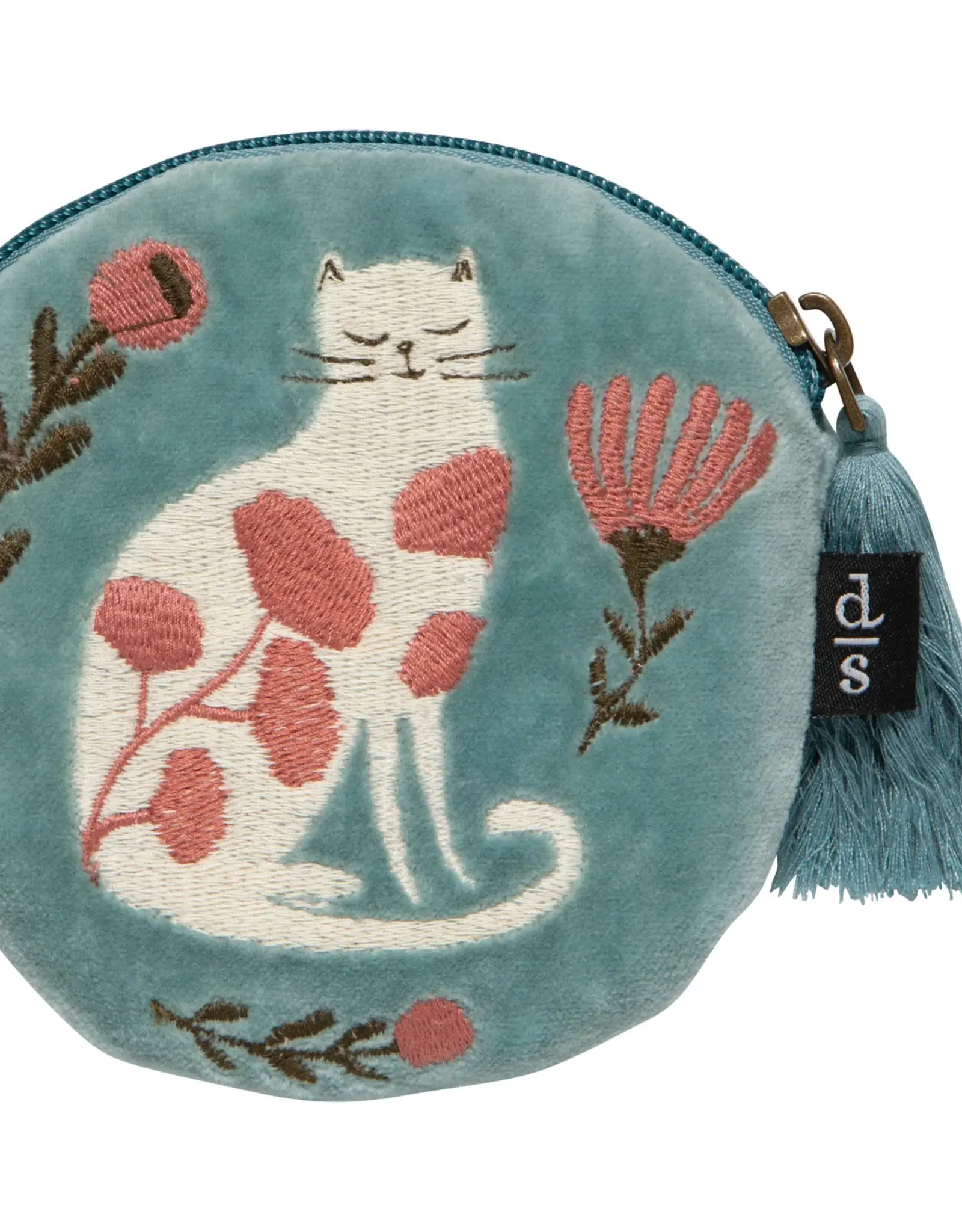 Embroidered Catbloom Coin Purse