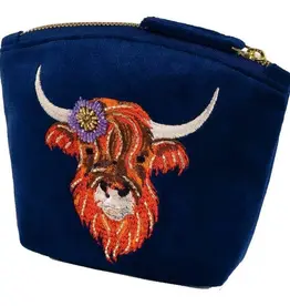 Highland Cow Velvet Mini Pouch