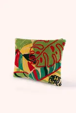 Exotic Leaves Cotton Tufted Pouch