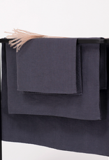 Dark Grey Plain Linen Bath Towel L55" W39"