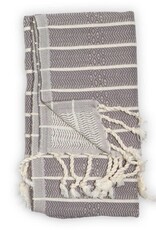 Slate Striped Bamboo Turkish Hand Towel