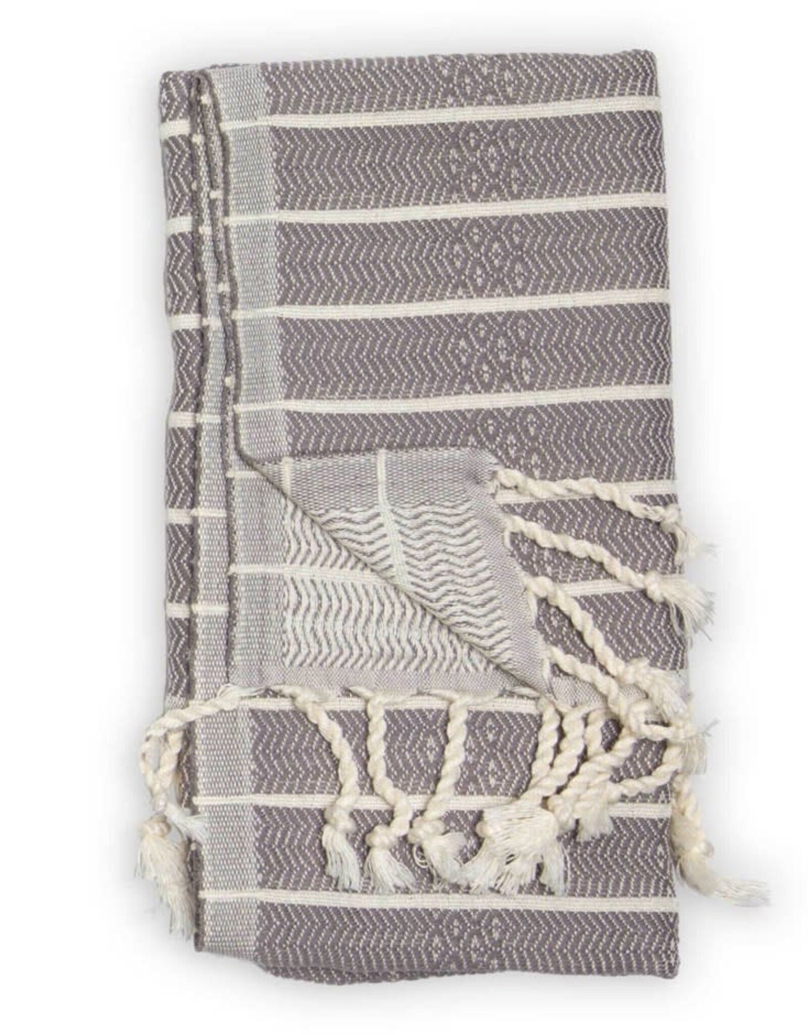 Slate Striped Bamboo Turkish Hand Towel
