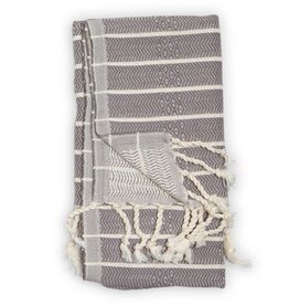 Slate Striped Bamboo Turkish Hand Towel