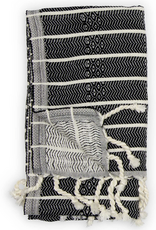 Monochrome Stripe Bamboo Turkish Hand Towel