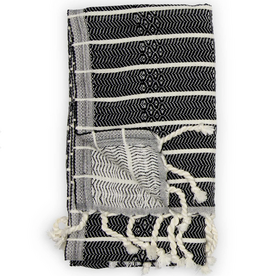 Monochrome Stripe Bamboo Turkish Hand Towel