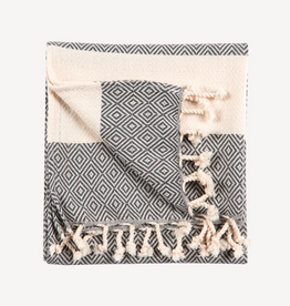 Slate Diamond Turkish Hand Towel