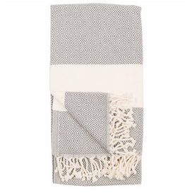 Slate Diamond Pattern Turkish Towel