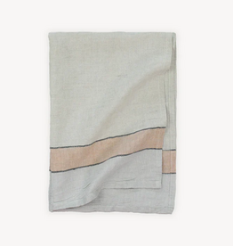 Natural/Mandarin/Grey French Stripe Hand Towel L29" W19"
