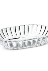 Glass Oval Optic Flared Soap Dish