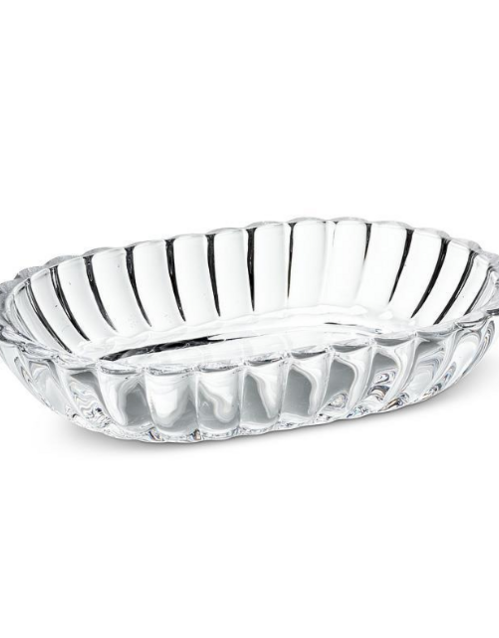 Glass Oval Optic Flared Soap Dish