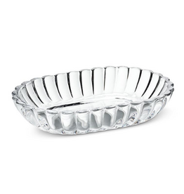 Glass Oval Optic Flared Soap Dish
