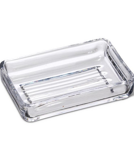 Clear Glass Classic Rectangle Soap Dish L5" W3.5"