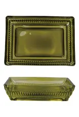 Olive Glass Soap Dish L5.25"
