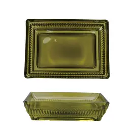 Olive Glass Soap Dish L5.25"