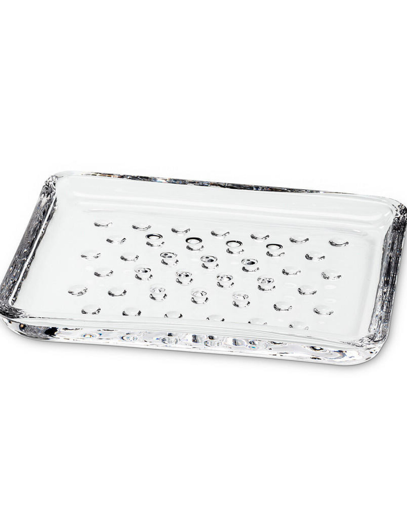 Simple Dotted Glass Rectangular Soap Dish L5"