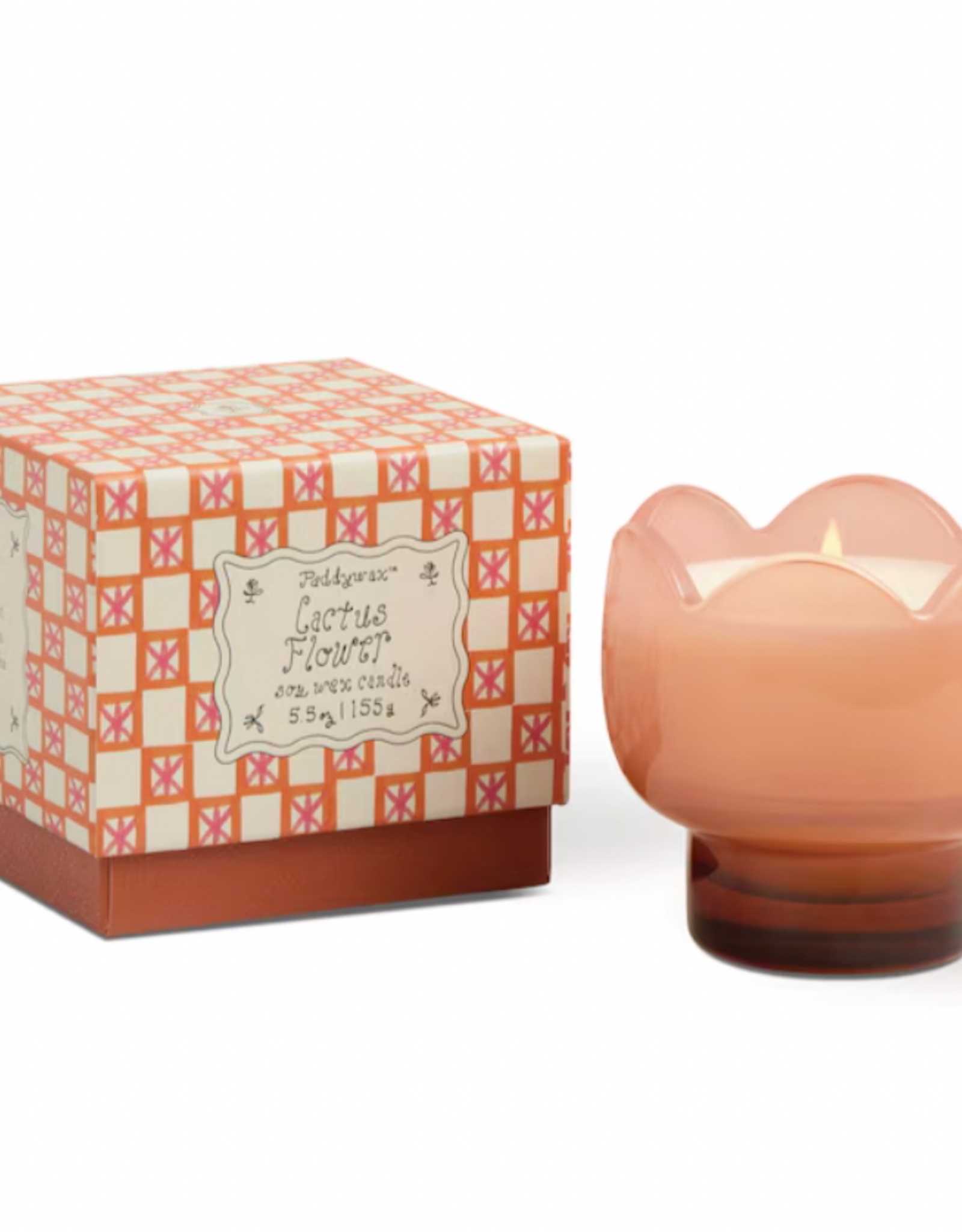 Cactus Flower Tulip Candle in Glass 5.5oz