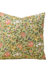 Green Block Print Pillow L20"