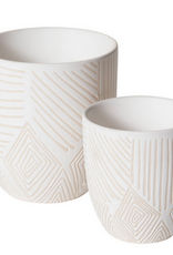 White Pfiefer Resist Inlay Pot