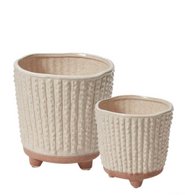 Tan Elias Footed Pot