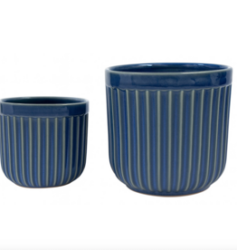 Glossy Dark Blue Lyse Pot