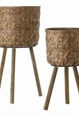 Bam Wicker Basket Plant Stand