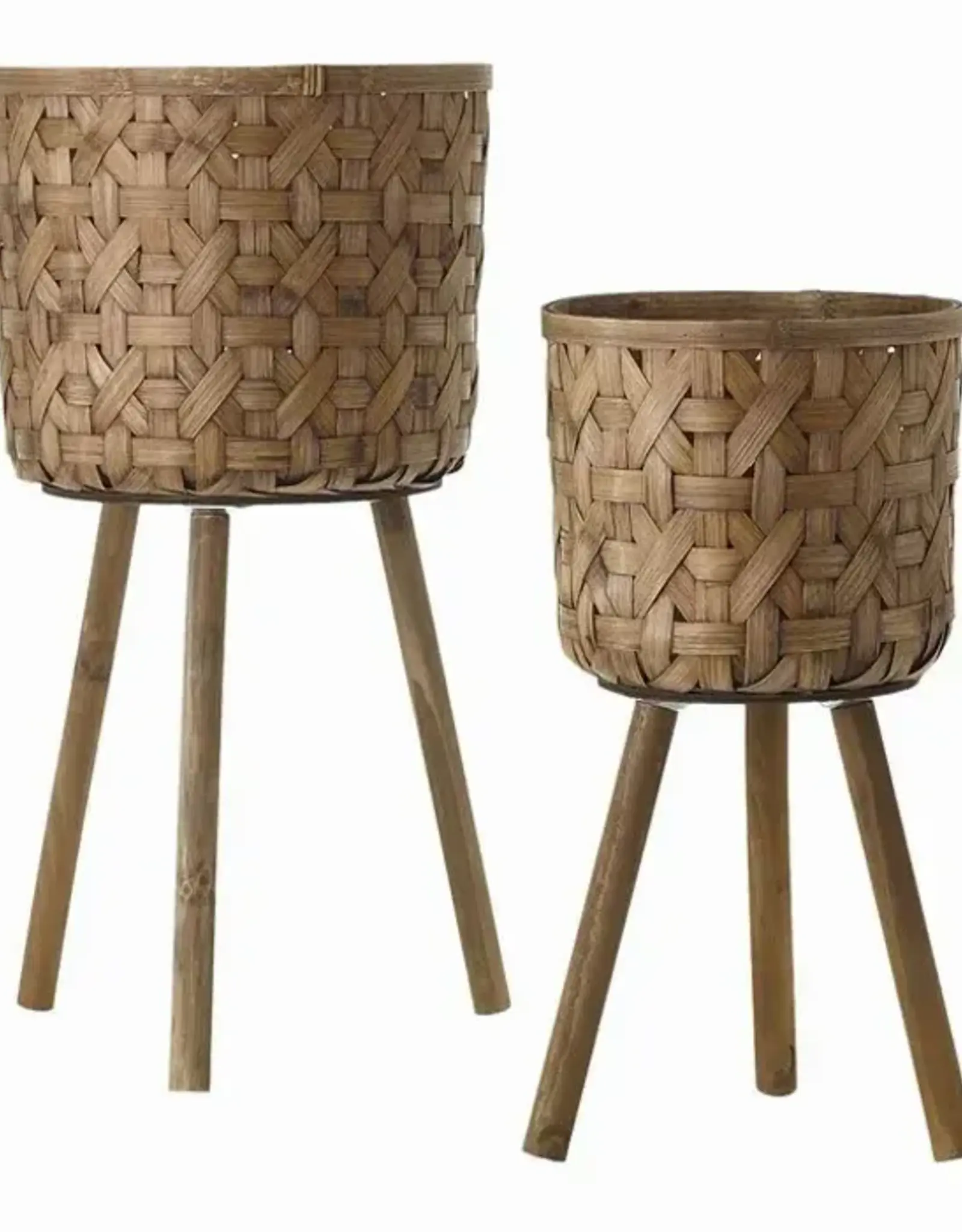 Bam Wicker Basket Plant Stand