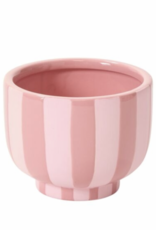 Pink Striped Compote Pot D4.5"
