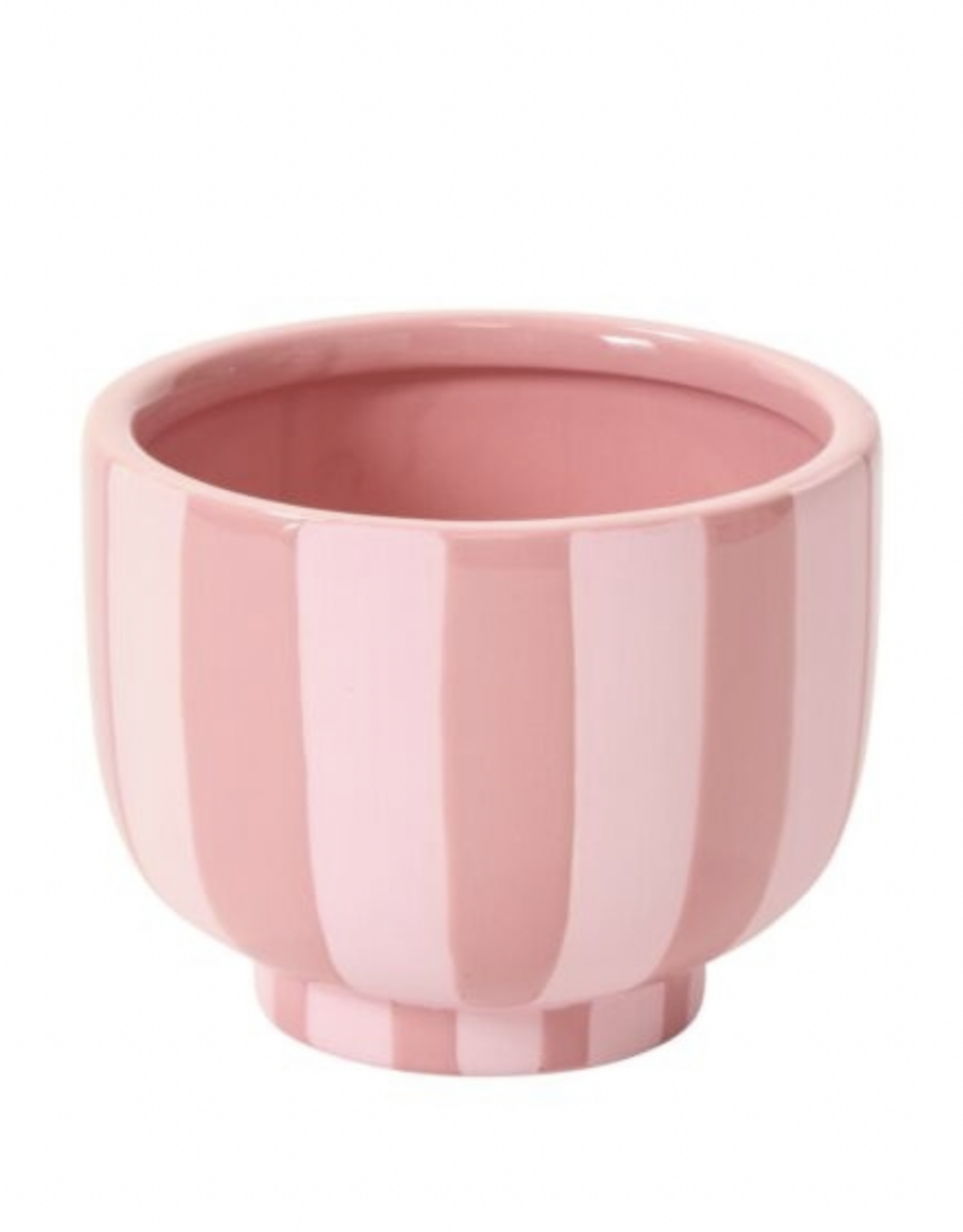 Pink Striped Compote Pot D4.5"