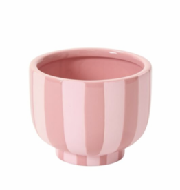 Pink Striped Compote Pot D4.5"