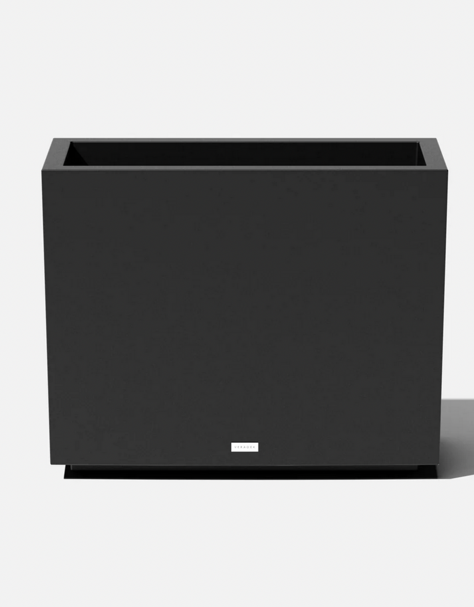 Short Black Block Span Planter L30" W12" H24"