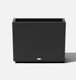 Short Black Block Span Planter L30" W12" H24"