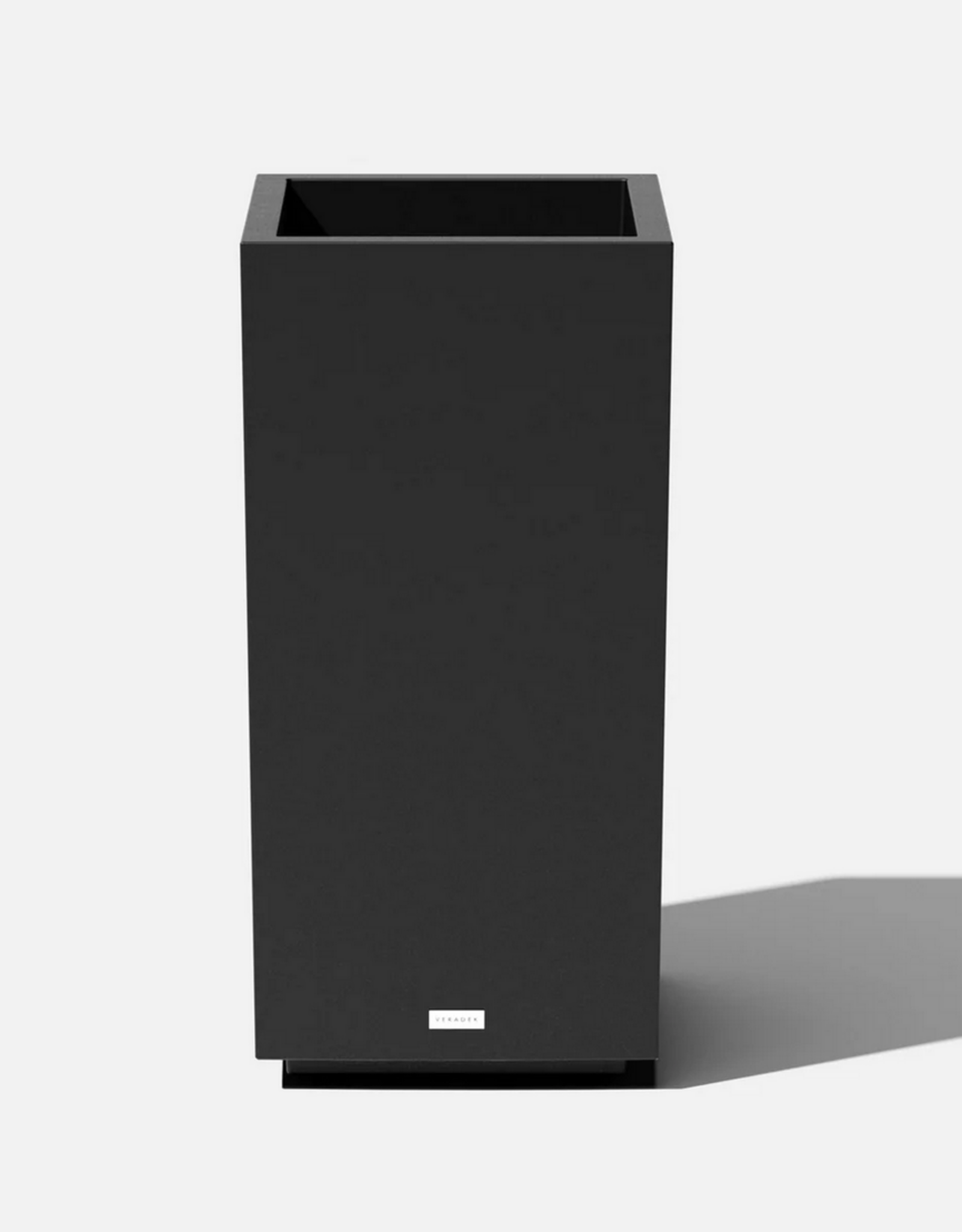 Tall Black Block Pedestal Planter W15.5" H31.75"