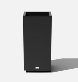 Tall Black Block Pedestal Planter W15.5" H31.75"