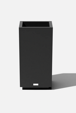 Short Black Block Pedestal Planter W13" H26"