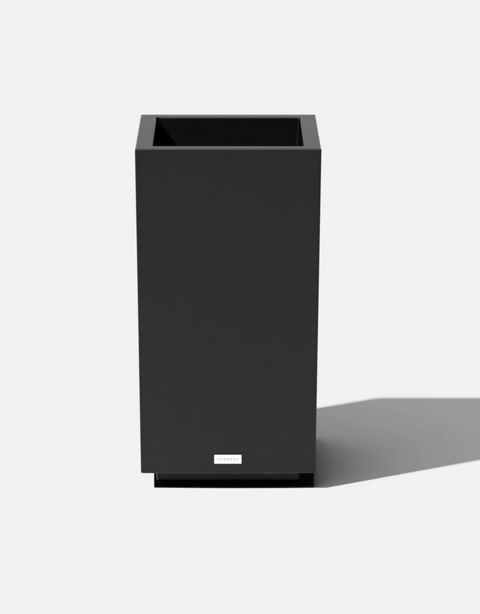 Short Black Block Pedestal Planter W13" H26"