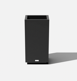 Short Black Block Pedestal Planter W13" H26"