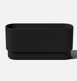 Long Black Demi Planter L30" W10" H14.25"