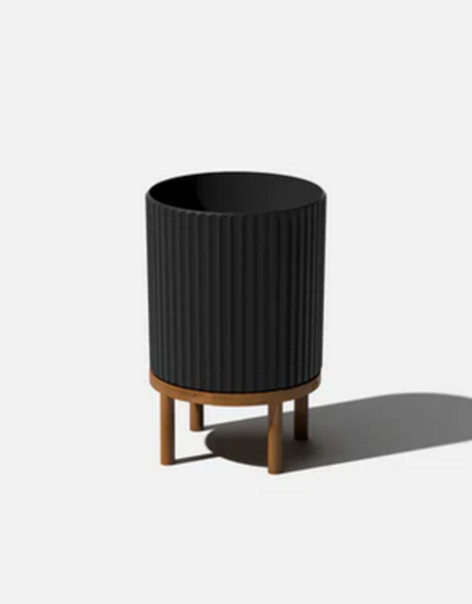Small Black Demi Planter with Stand D10.5"H16"
