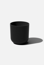Small Black Kona Ten Planter with Tray D10" H10.5"