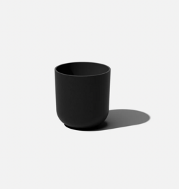 Small Black Kona Ten Planter with Tray D10" H10.5"