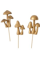 Gold Troop Mushroom Plant Stick - 3 Assorted Styles