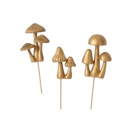 Gold Troop Mushroom Plant Stick - 3 Assorted Styles