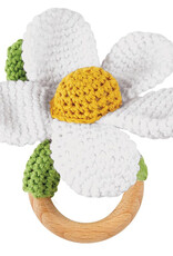 White Crochet Daisy Rattle