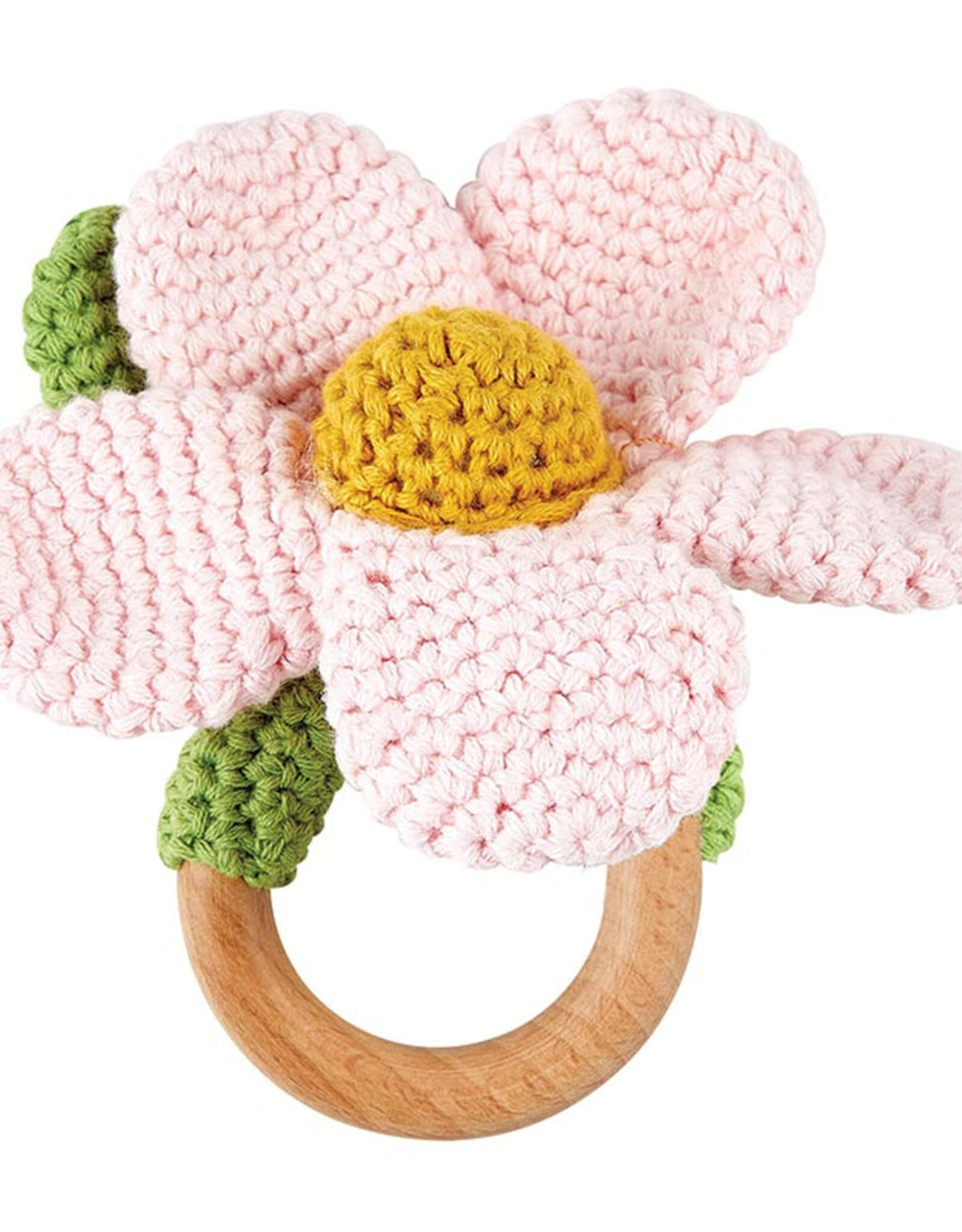 Pink Crochet Daisy Rattle