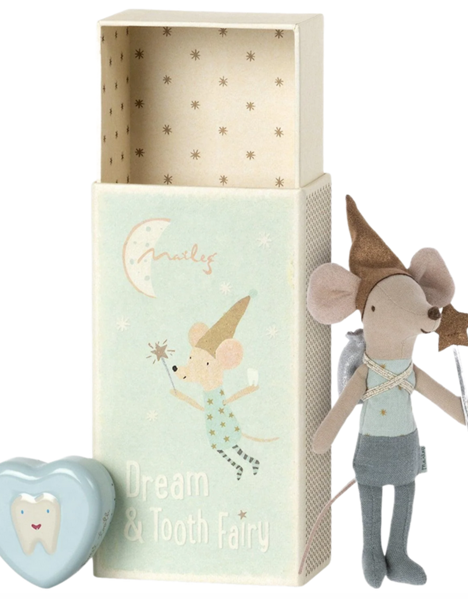 Blue Tooth Fairy Mouse in Matchbox H6.9"