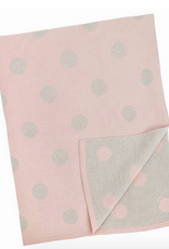 Pink Polka Dot Cotton Baby Blanket L30" W40"