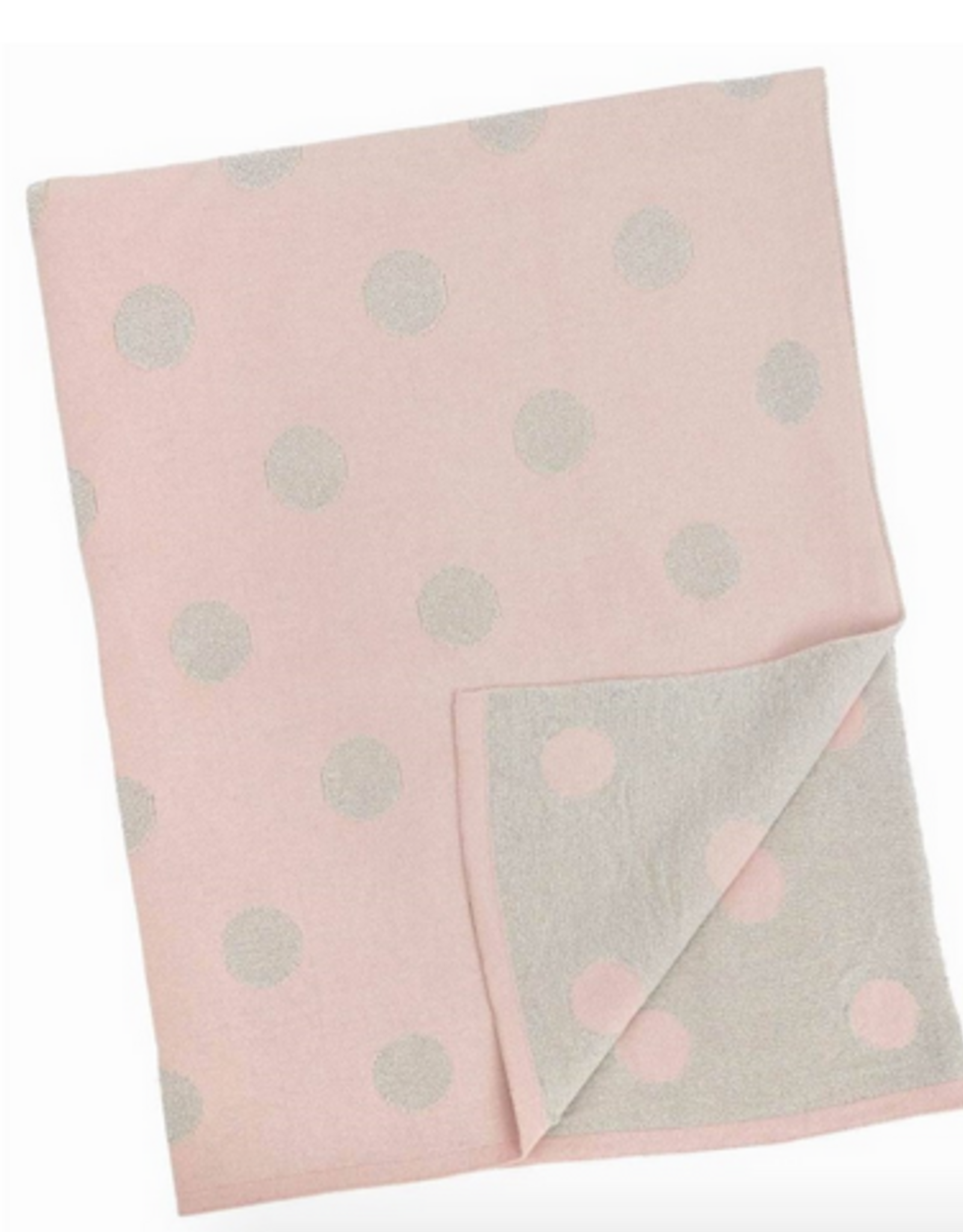 Pink Polka Dot Cotton Baby Blanket L30" W40"