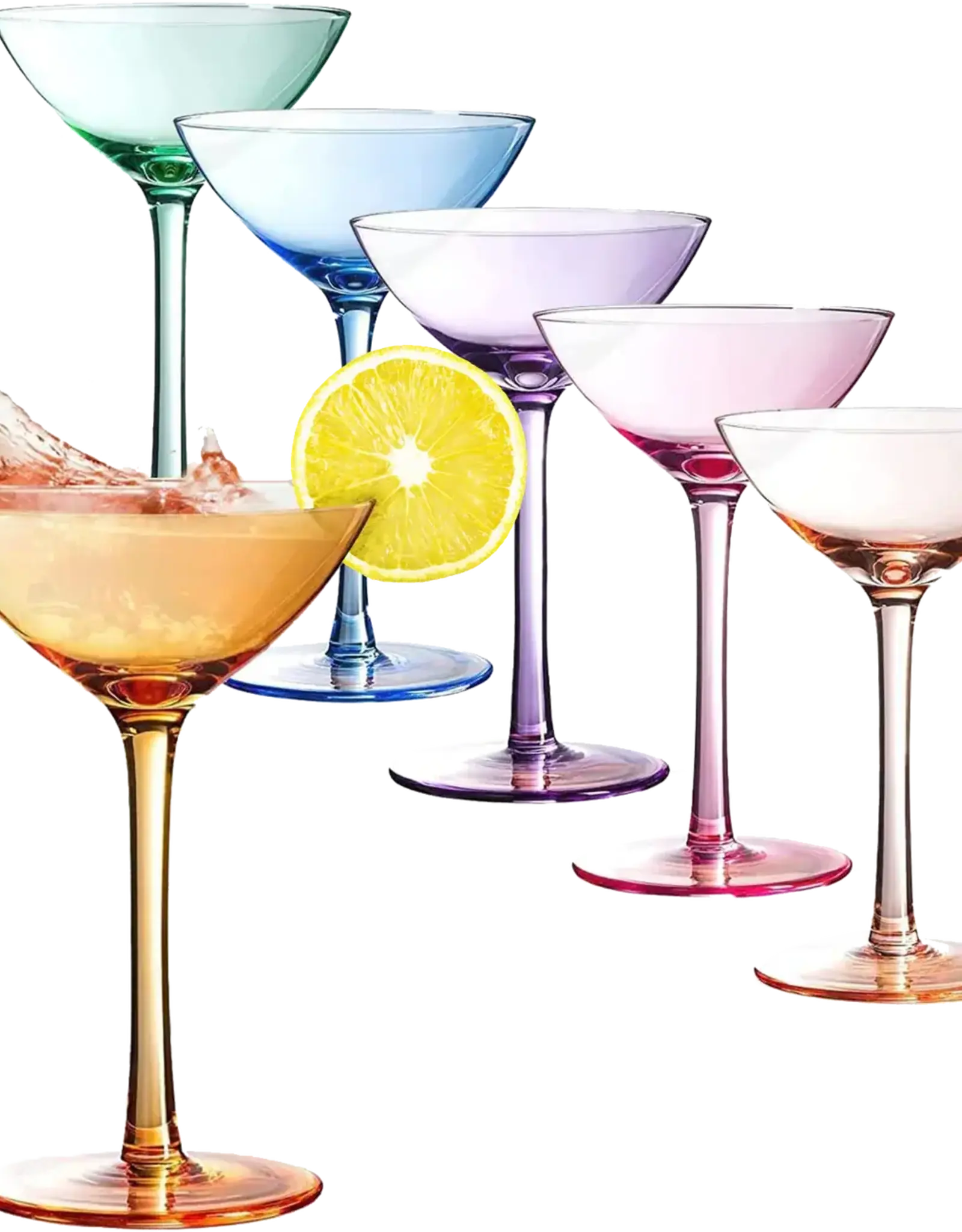 Coupe Cocktail Glass - Bright Colours