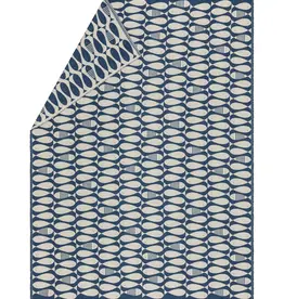 Luca Sardines Navy Cotton Throw L79" W55"